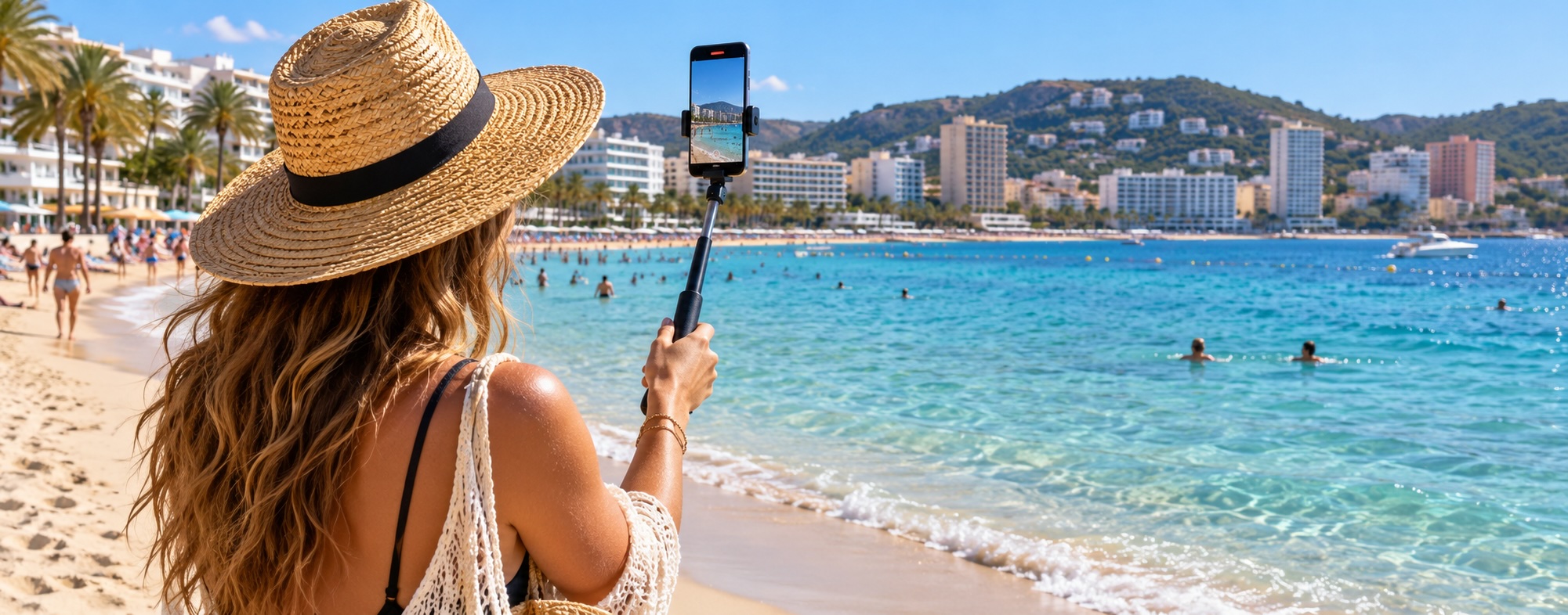 Videoaufnahme am Strand von Magaluf