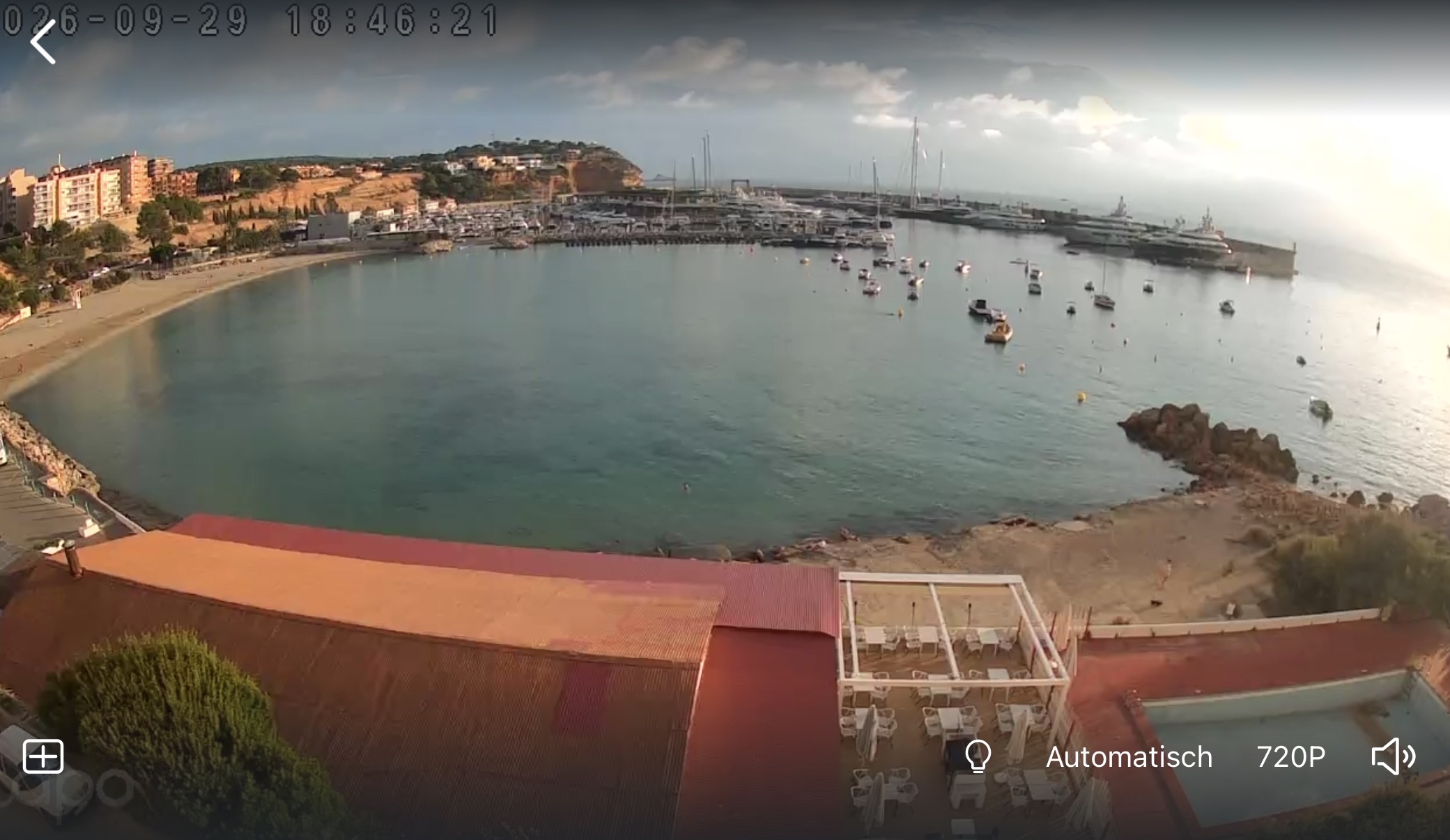 Aktuelles Bild der Außenkamera in Port Adriano, Mallorca